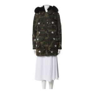 Jocelyn Camouflage Utility Jacket with Black Fur Collar
